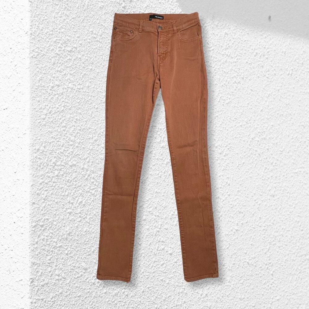The Kooples Skin Jeans Burnt Orange Skull Detail SIZE 25x31 Skinny Slim